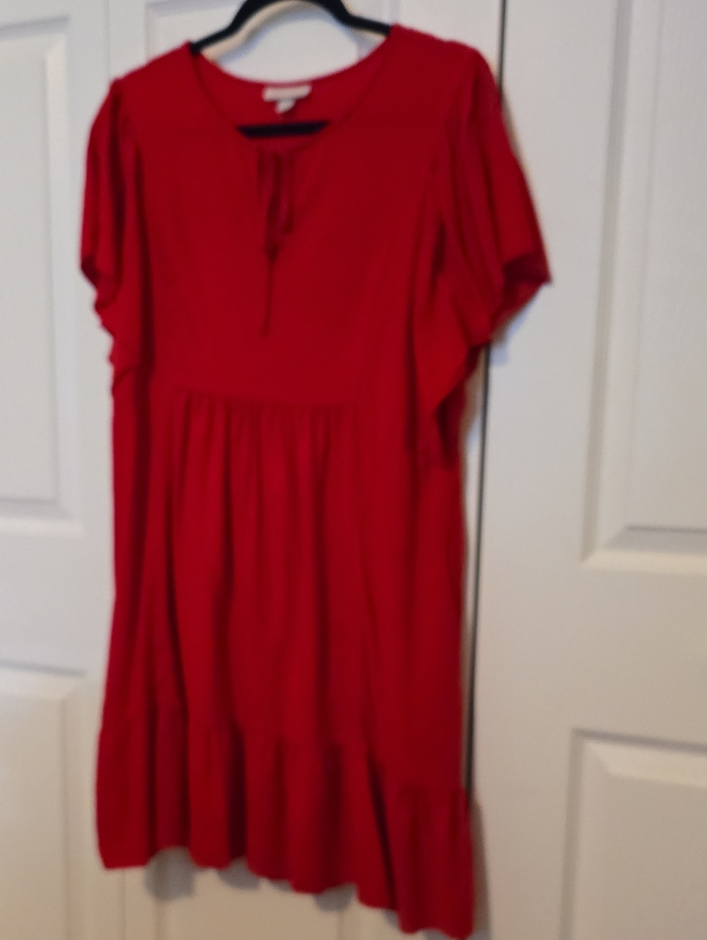 Knox Rose Red Textured Short Sleeve Dress